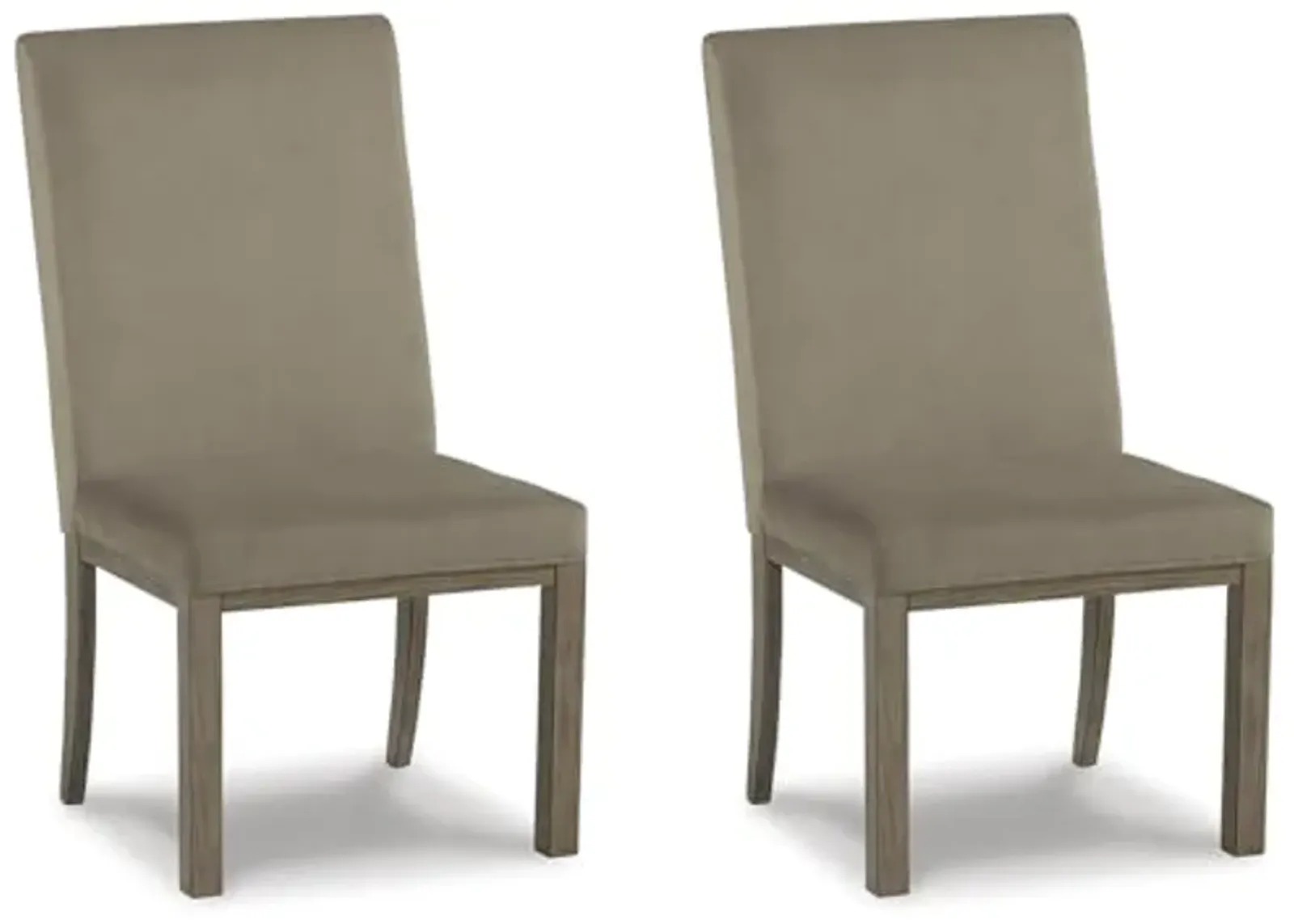 Signature Design by Ashley Chrestner Contemporary Upholstered Dining Chair, 2 Count, Gray & Brown