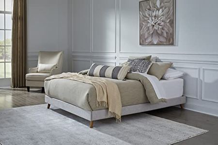 Signature Design by Ashley Tannally Upholstered Platform Bed Frame, Queen, Beige