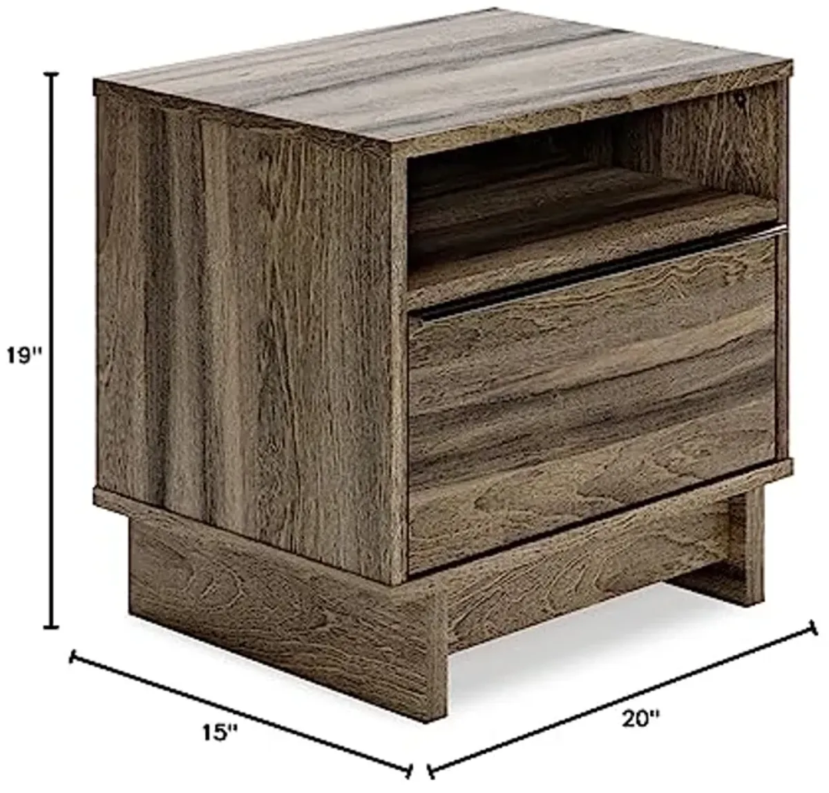 Signature Design by Ashley Shallifer Traditional 1 Drawer Nightstand, 18.78" Tall, Brown