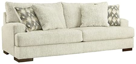 Signature Design by Ashley Caretti Contemporary Sofa with Accent Pillows, Beige