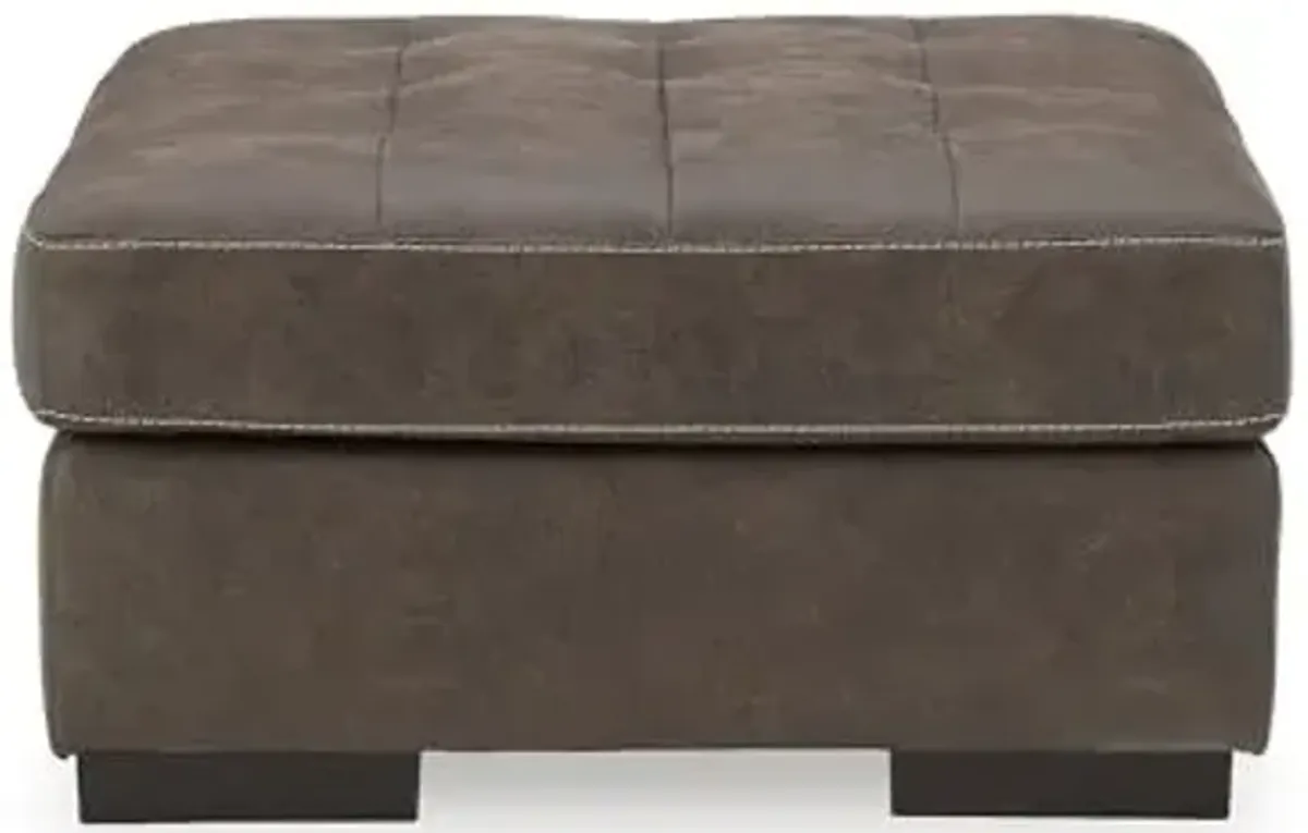 Signature Design by Ashley Maderla Classic Square Tufted Oversized Accent Ottoman, Dark Brown