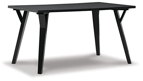 Signature Design by Ashley Otaska Mid Century Modern Rectangular Dining Room Table, Black