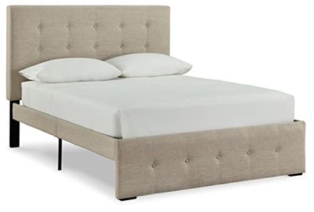 Signature Design by Ashley Gladdinson Tufted Upholstered Storage Bed, Queen, Beige