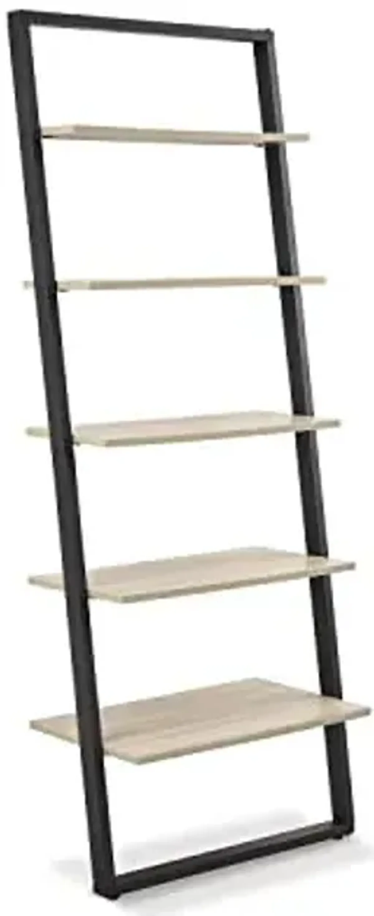 Signature Design by Ashley Waylowe Contemporary Ladder Bookcase, Beige & Black