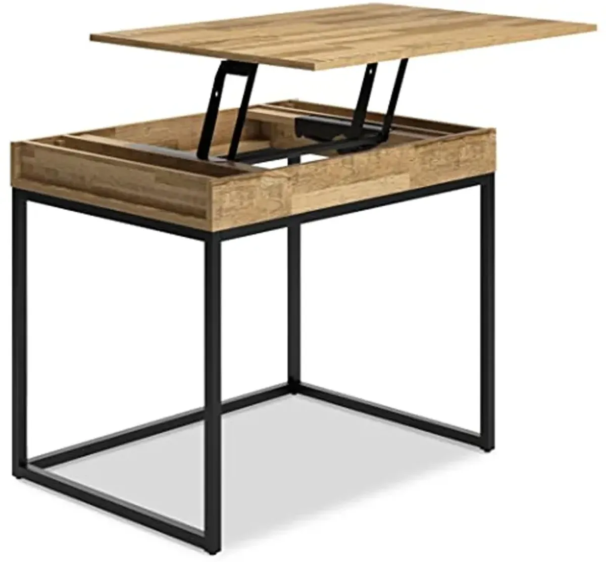 Signature Design by Ashley Gerdanet Casual 36" Home Office Lift Top Desk, Light Brown & Black