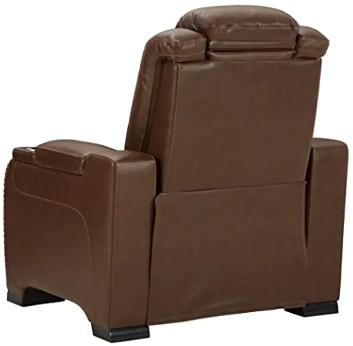 Signature Design by Ashley The Man-Den Power Recliner with Adjustable Headrest, Mahogany