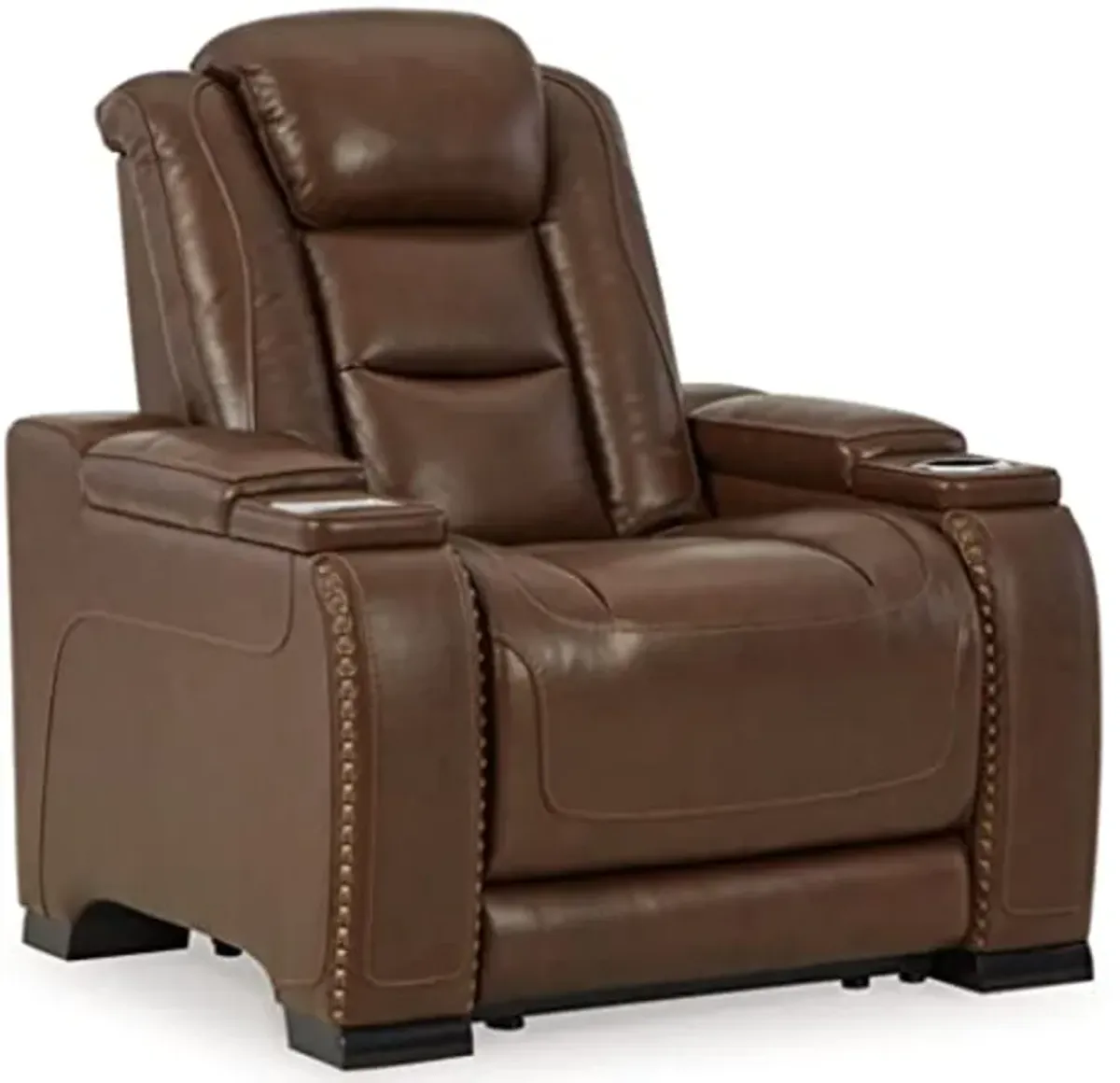 Signature Design by Ashley The Man-Den Power Recliner with Adjustable Headrest, Mahogany