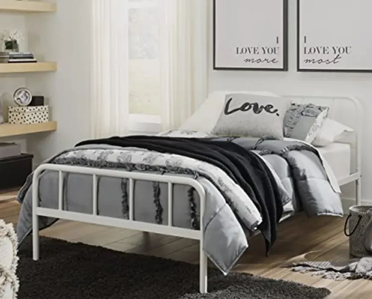 Signature Design by Ashley Trentlore Modern Platform Bed, Twin, White