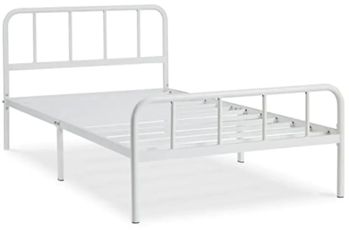 Signature Design by Ashley Trentlore Modern Platform Bed, Twin, White