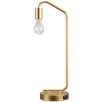 Signature Design by Ashley Covybend 21" Industrial Minimalist Metal Desk Lamp, Gold