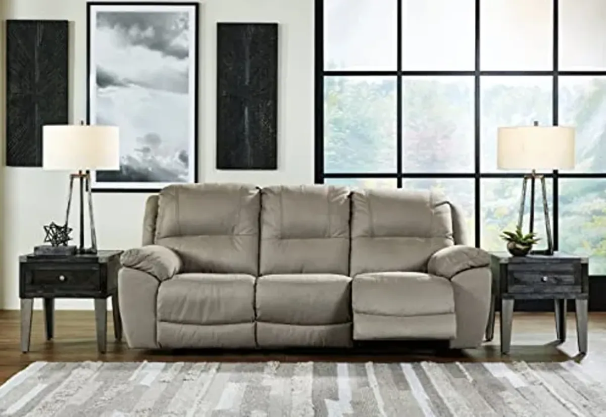 Signature Design by Ashley Next-Gen Gaucho Classic Faux Leather Reclining Sofa, Gray