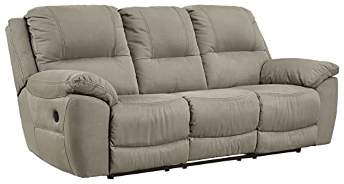 Signature Design by Ashley Next-Gen Gaucho Classic Faux Leather Reclining Sofa, Gray