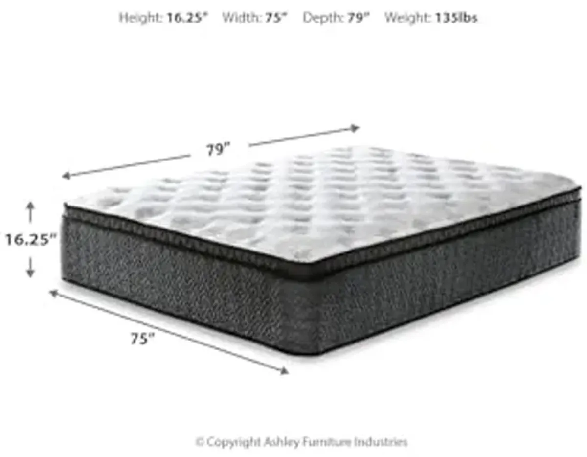 Signature Design by Ashley King Size Ultra Luxury 16 Inch Hyper Cool Euro Top Hybrid Mattress with Cooling Gel Memory Foam