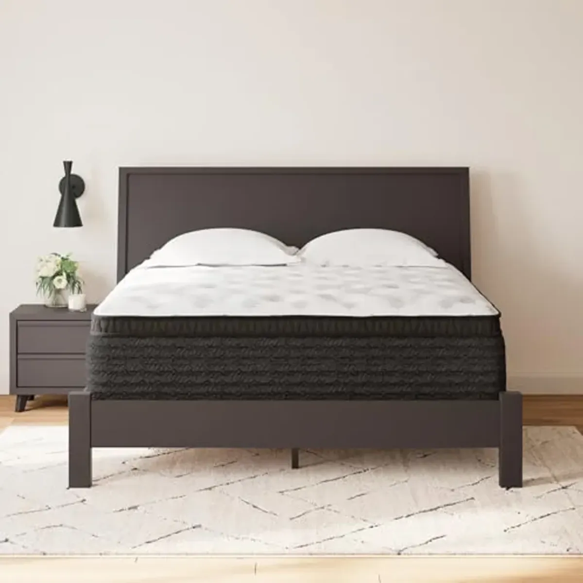 Signature Design by Ashley King Size Ultra Luxury 16 Inch Hyper Cool Euro Top Hybrid Mattress with Cooling Gel Memory Foam