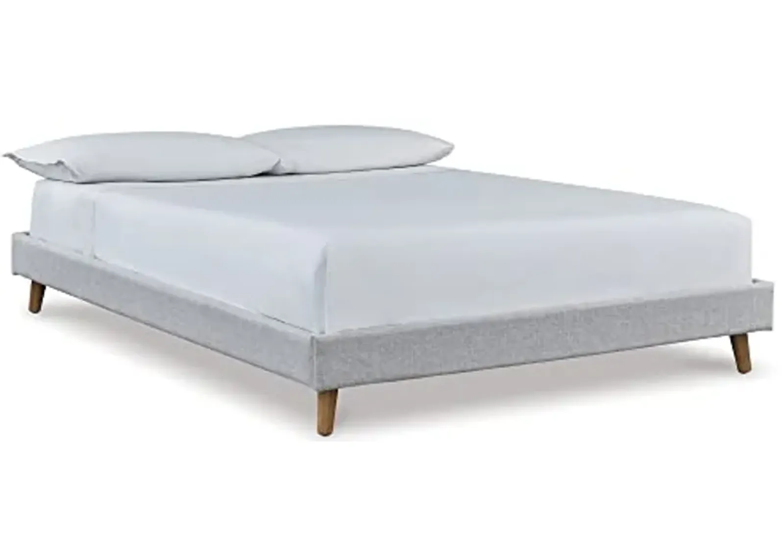 Signature Design by Ashley Tannally Upholstered Platform Bed Frame, Full, Beige