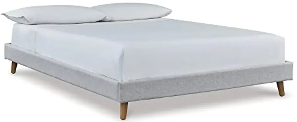 Signature Design by Ashley Tannally Upholstered Platform Bed Frame, Full, Beige