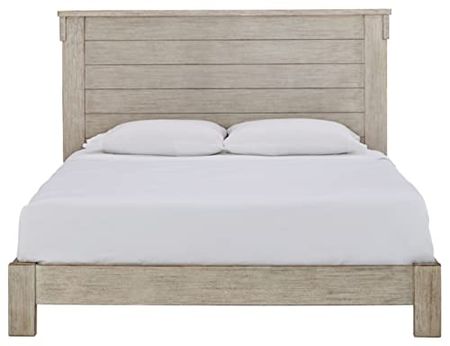 Signature Design by Ashley Hollentown Queen Panel Bed, Whitewash