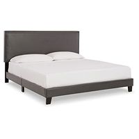 Signature Design by Ashley Mesling Contemporary Upholstered Bed, King, Gray