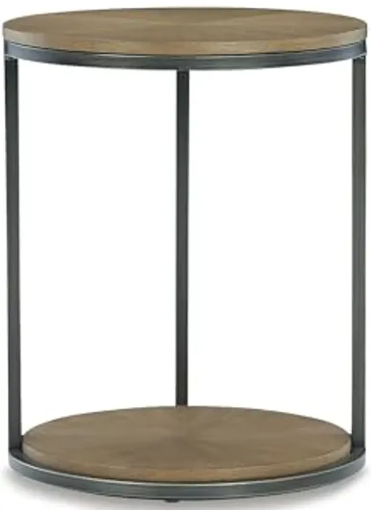 Signature Design by Ashley Fridley Modern Round End Table, Brown & Black