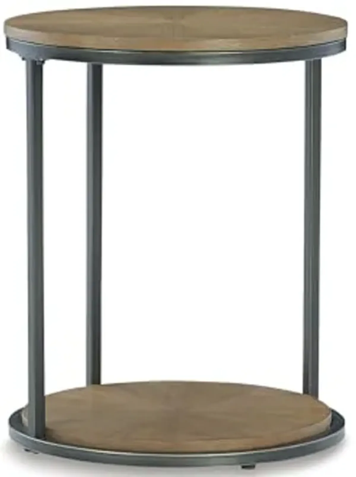 Signature Design by Ashley Fridley Modern Round End Table, Brown & Black