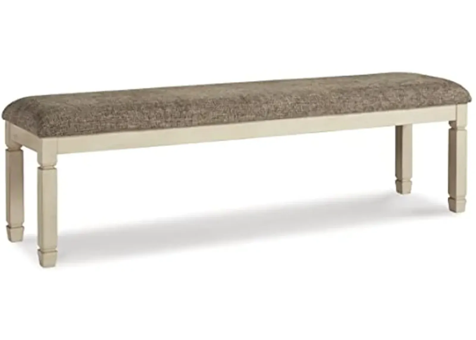 Signature Design by Ashley Bolanburg Casual 65" Upholstered Dining Room Bench with Foam Cushion, Antique Cream & Brown