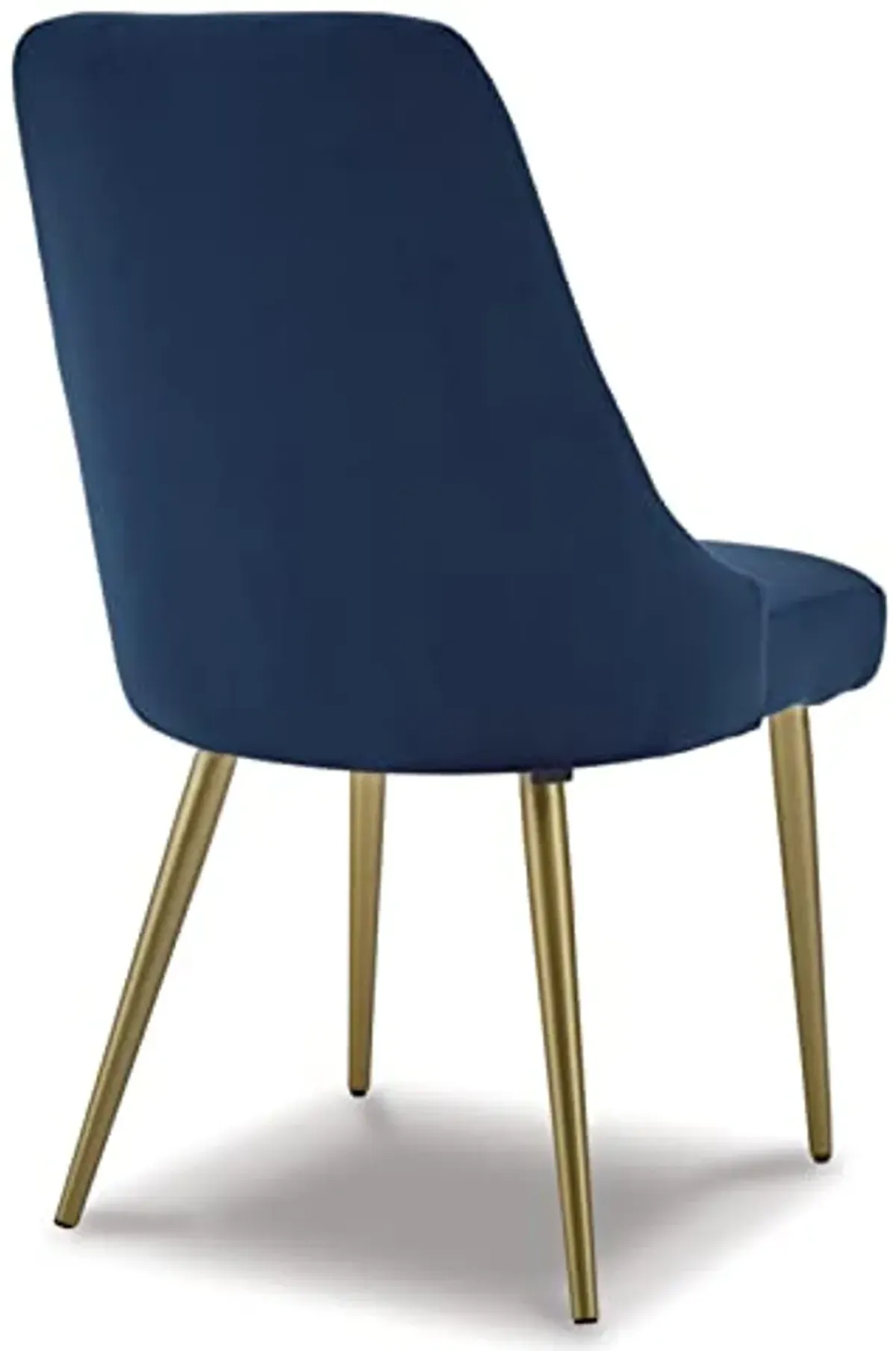 Signature Design by Ashley Wynora Modern Dining Upholstered Side Chair, 2 Count, Blue & Gold Finish