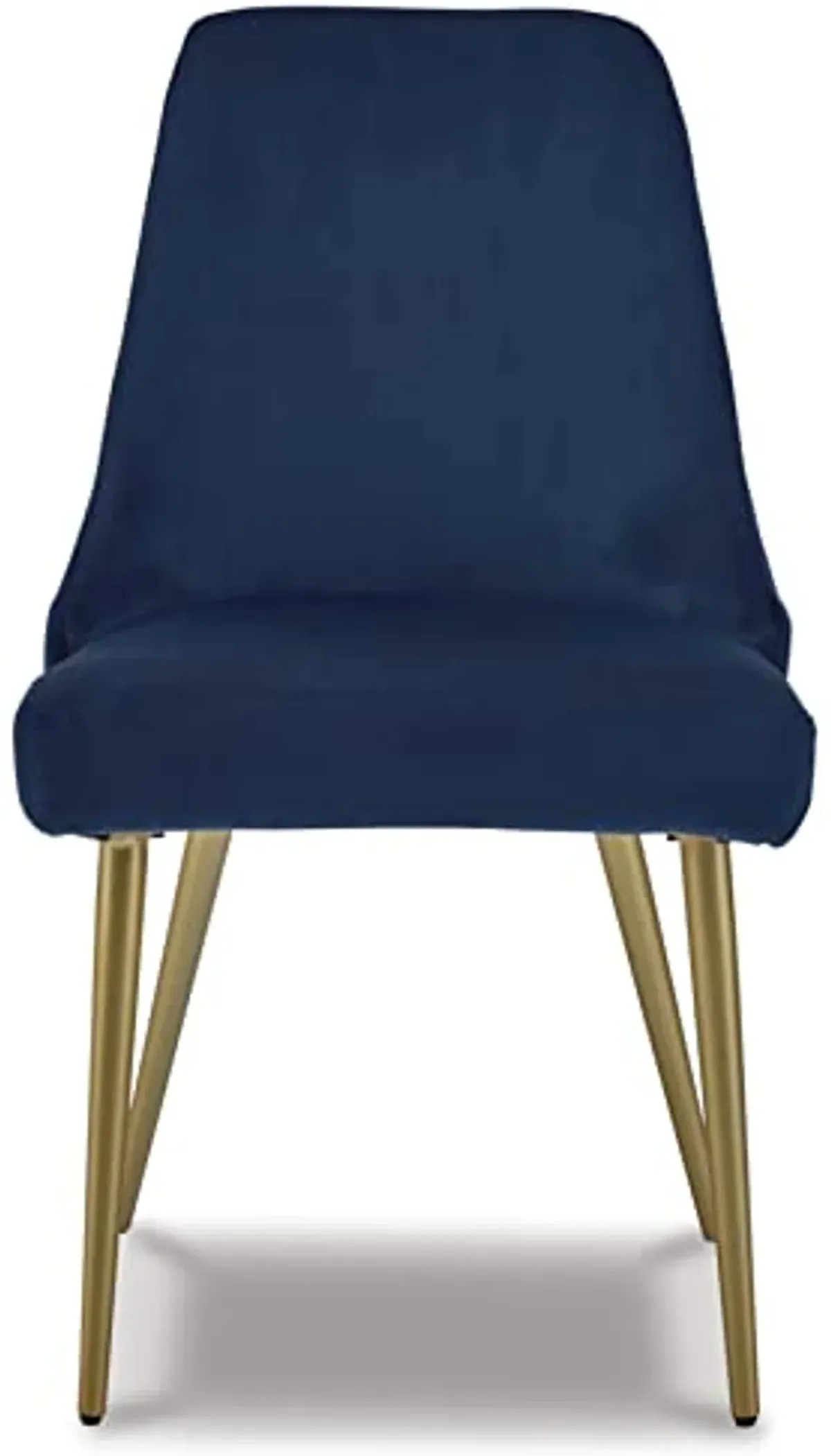 Signature Design by Ashley Wynora Modern Dining Upholstered Side Chair, 2 Count, Blue & Gold Finish