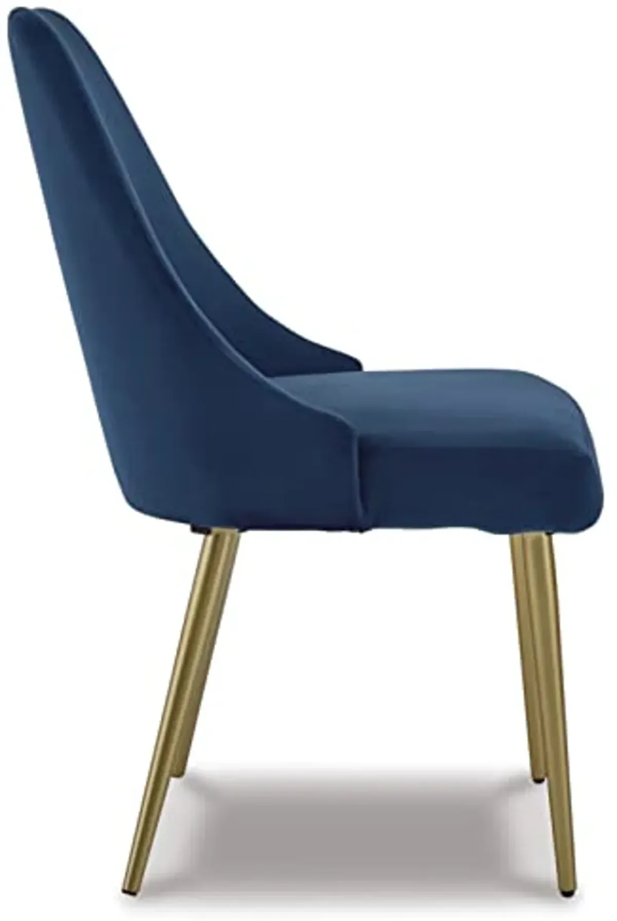 Signature Design by Ashley Wynora Modern Dining Upholstered Side Chair, 2 Count, Blue & Gold Finish