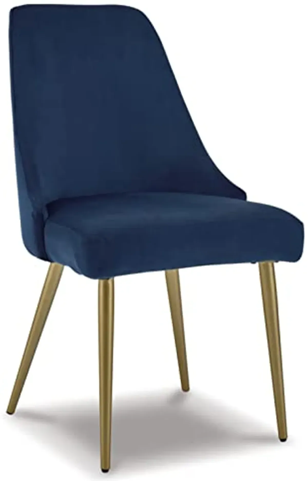 Signature Design by Ashley Wynora Modern Dining Upholstered Side Chair, 2 Count, Blue & Gold Finish