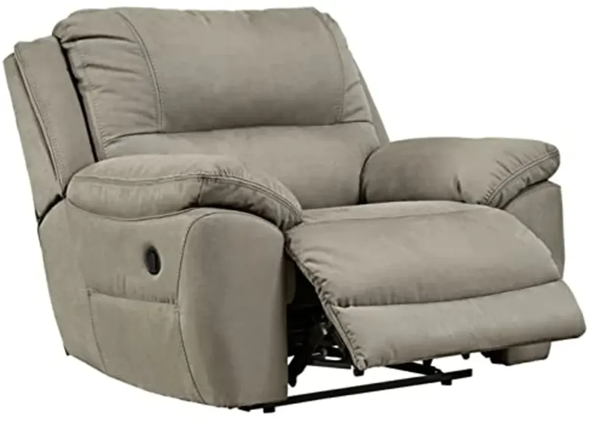 Signature Design by Ashley Next-Gen Gaucho Classic Faux Leather Zero Wall Wide Seat Recliner, Gray