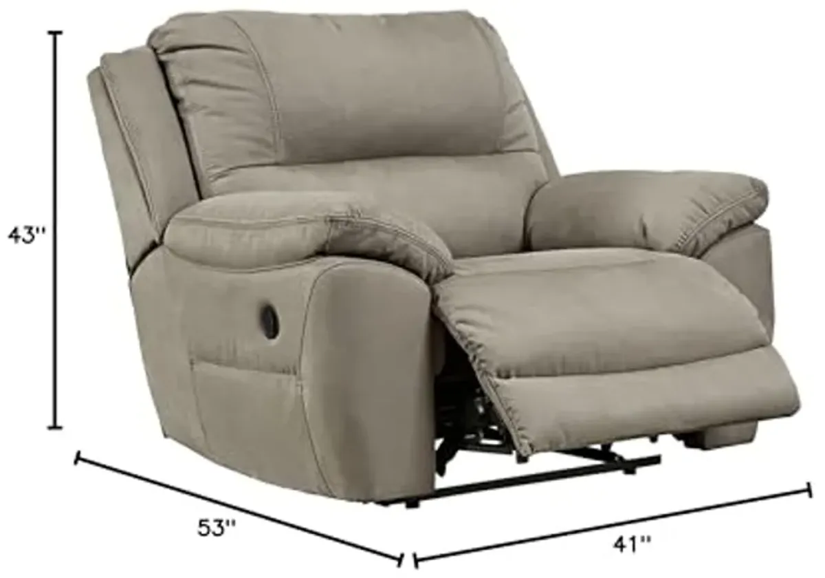 Signature Design by Ashley Next-Gen Gaucho Classic Faux Leather Zero Wall Wide Seat Recliner, Gray