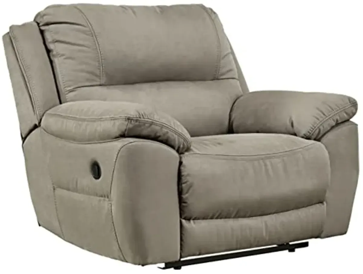 Signature Design by Ashley Next-Gen Gaucho Classic Faux Leather Zero Wall Wide Seat Recliner, Gray