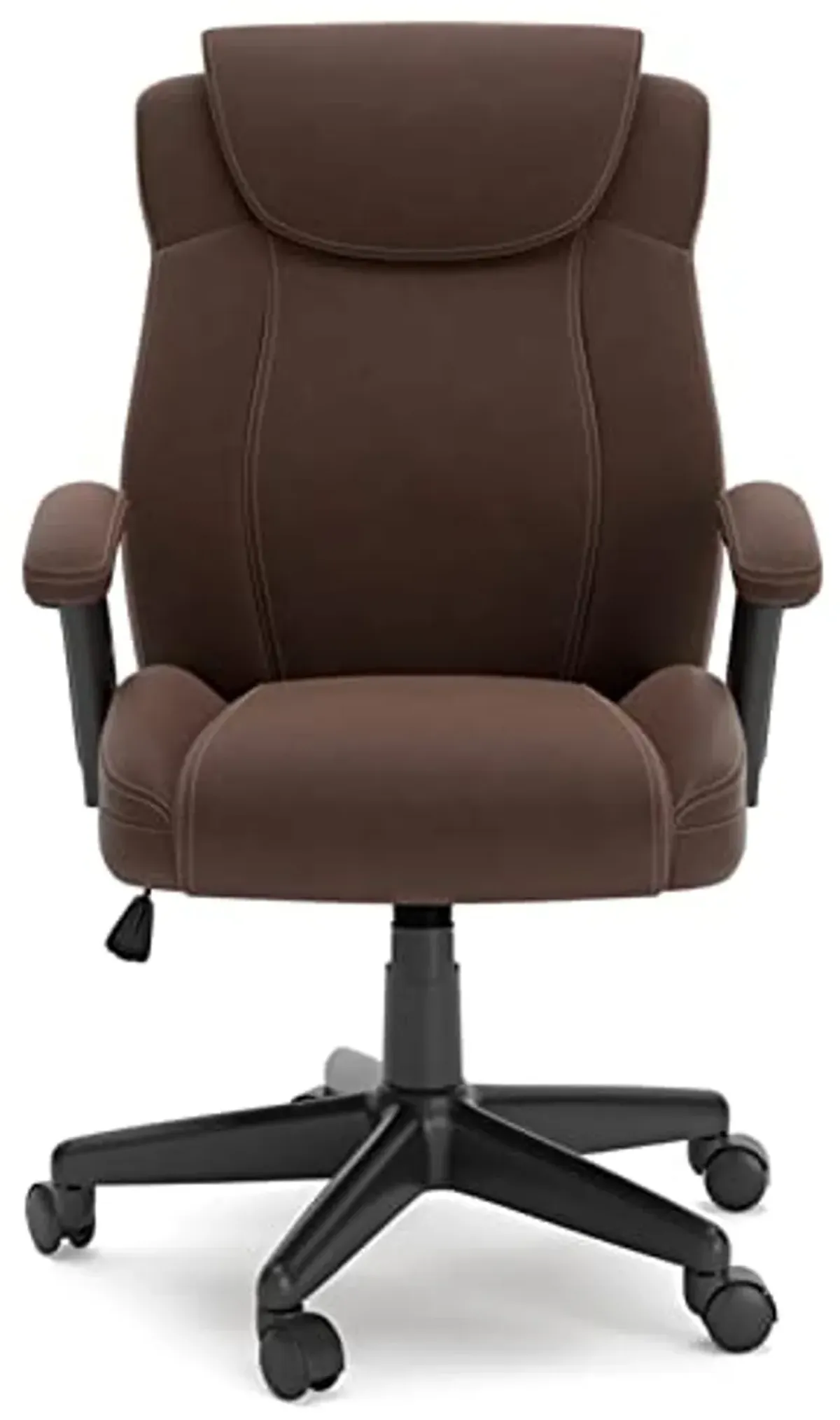 Signature Design by Ashley Corbindale Classic Upholstered Home Office Swivel Desk Chair, Brown & Black