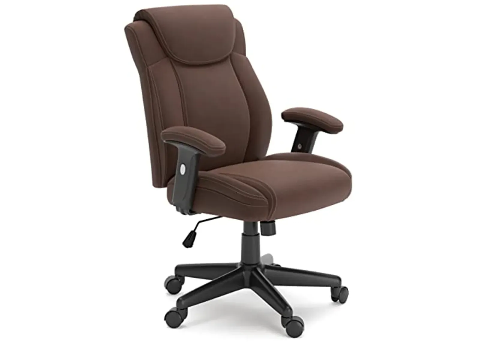 Signature Design by Ashley Corbindale Classic Upholstered Home Office Swivel Desk Chair, Brown & Black