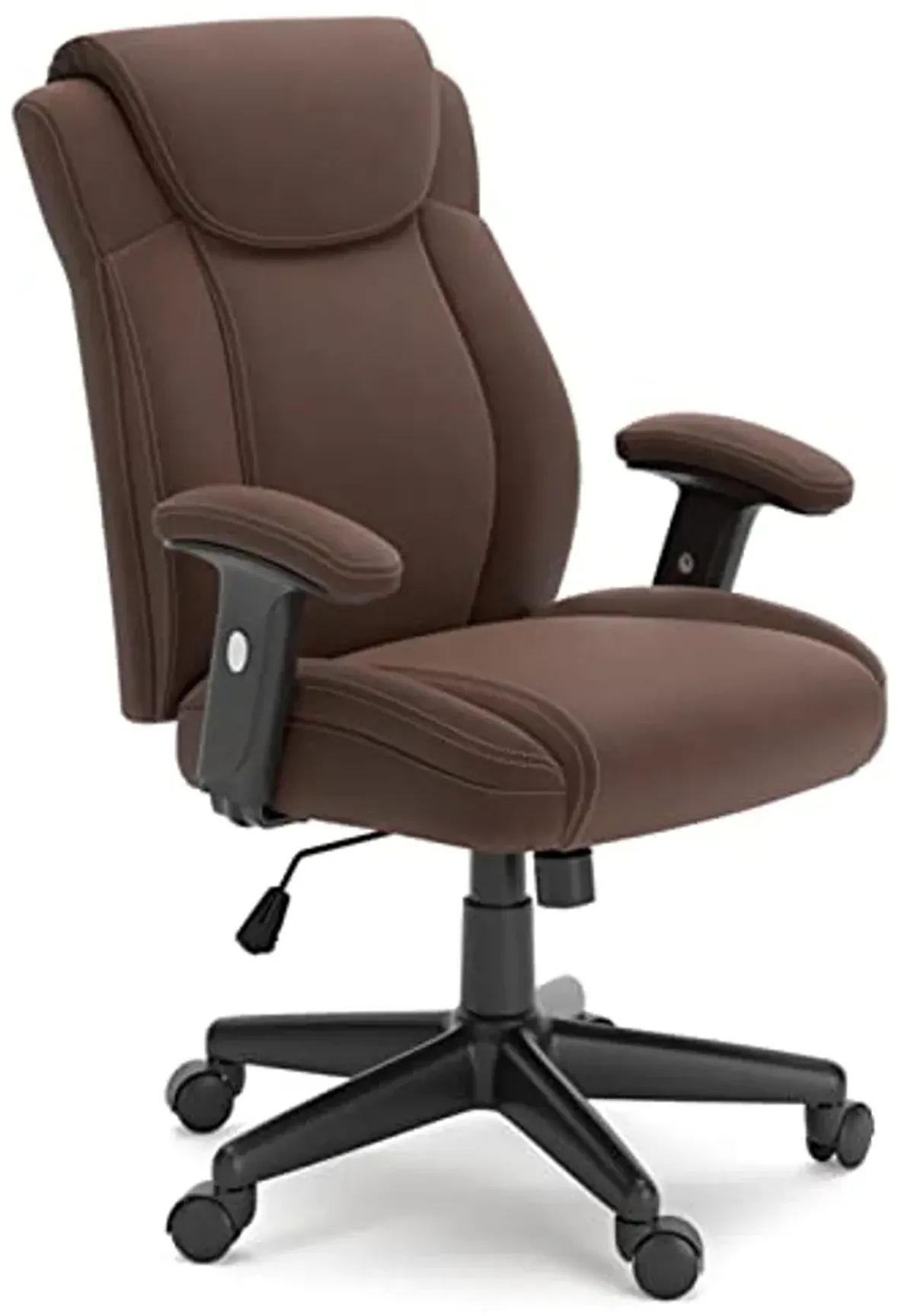 Signature Design by Ashley Corbindale Classic Upholstered Home Office Swivel Desk Chair, Brown & Black