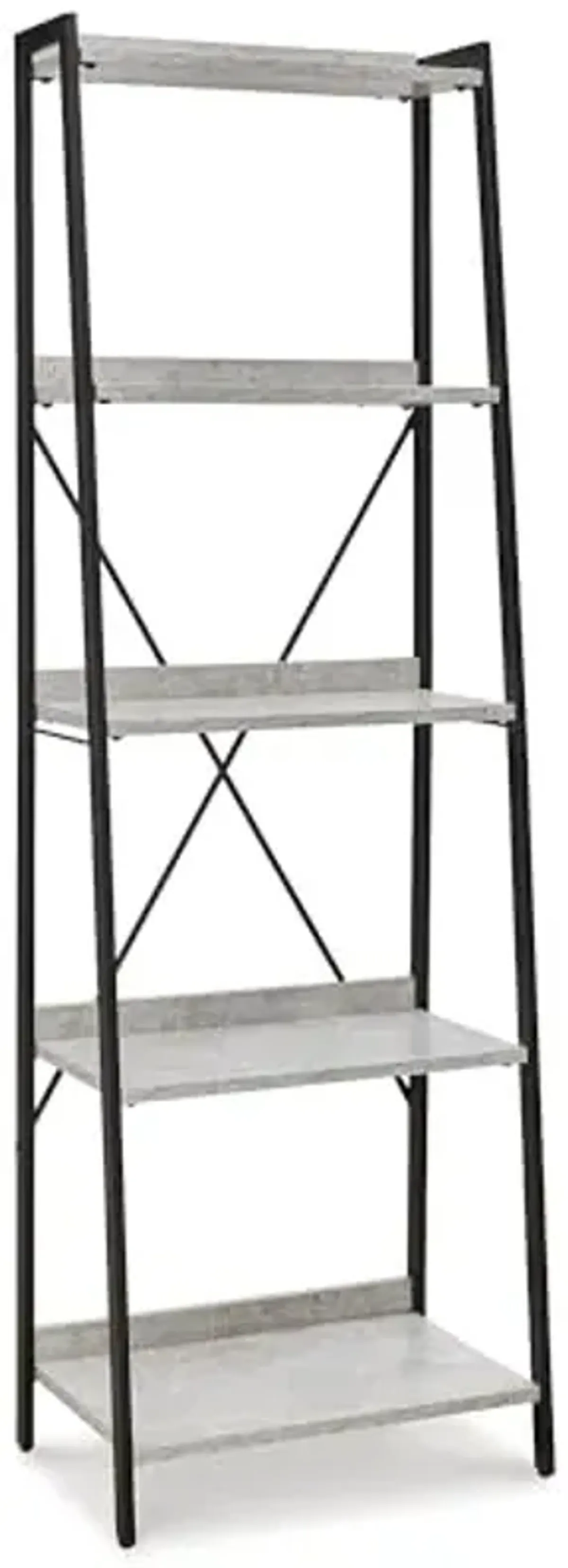 Signature Design by Ashley Lazabon Industrial 5 Shelf Bookcase, Gray & Black