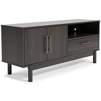 Signature Design by Ashley Brymont Mid-Century Modern TV Stand, Fits TVs up to 50", Dark Gray