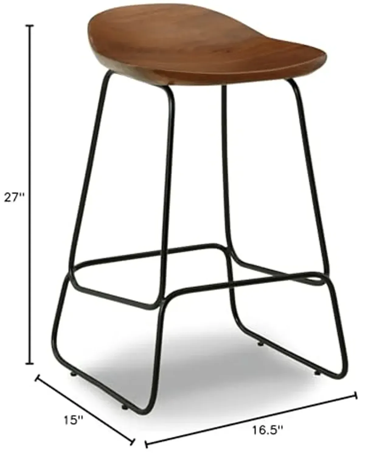 Signature Design by Ashley Wilinruck Contemporary 24.38" Counter Height Bar Stool, 3 Count, Brown & Black