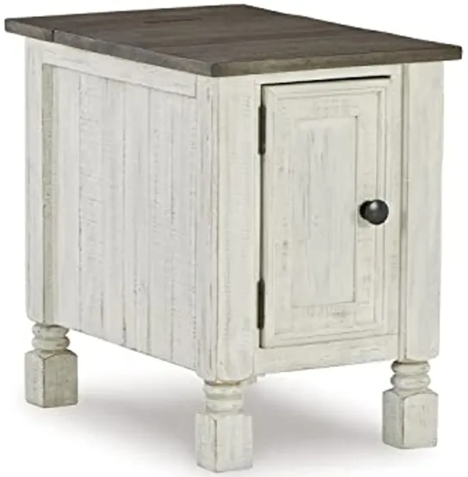 Signature Design by Ashley Havalance French Country Chair Side End Table, White & Gray