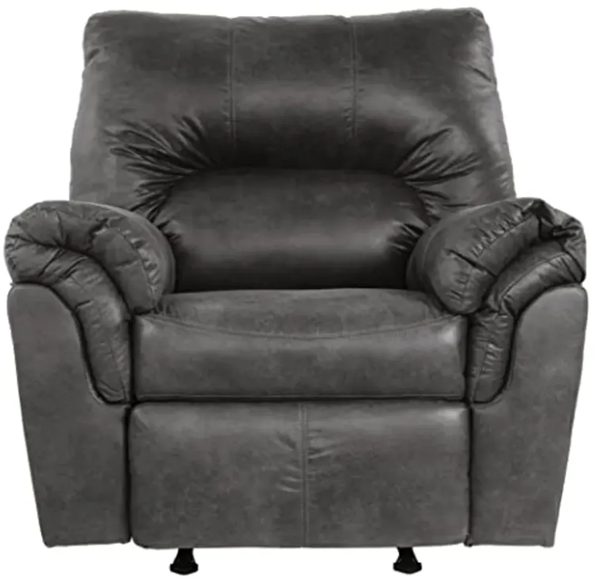 Signature Design by Ashley Bladen Faux Leather Manual Rocker Recliner, Gray