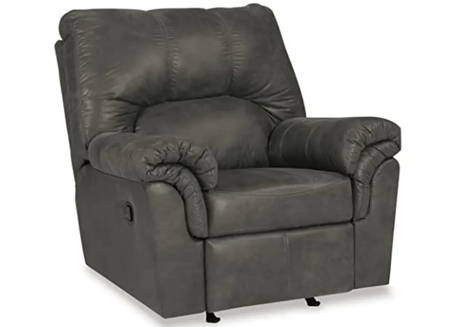 Signature Design by Ashley Bladen Faux Leather Manual Rocker Recliner, Gray