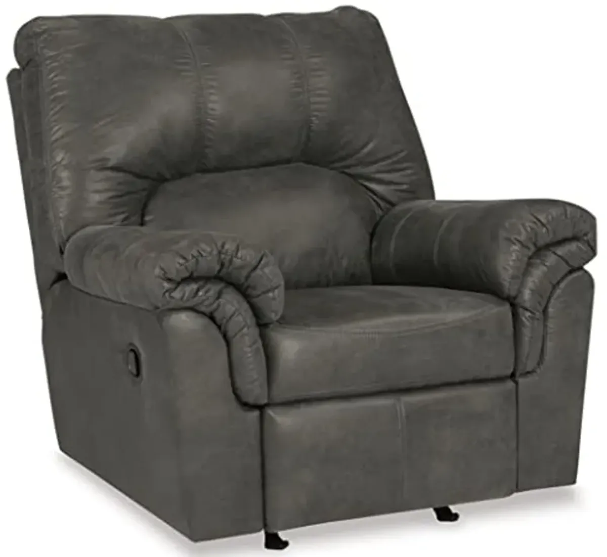 Signature Design by Ashley Bladen Faux Leather Manual Rocker Recliner, Gray