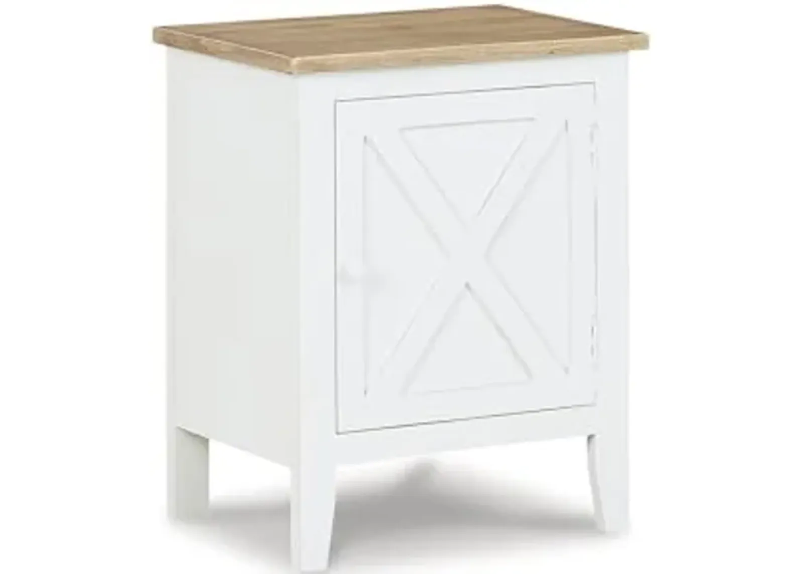 Signature Design by Ashley Gylesburg Farmhouse Accent Cabinet, End Table or Nightstand, 25" Tall, White