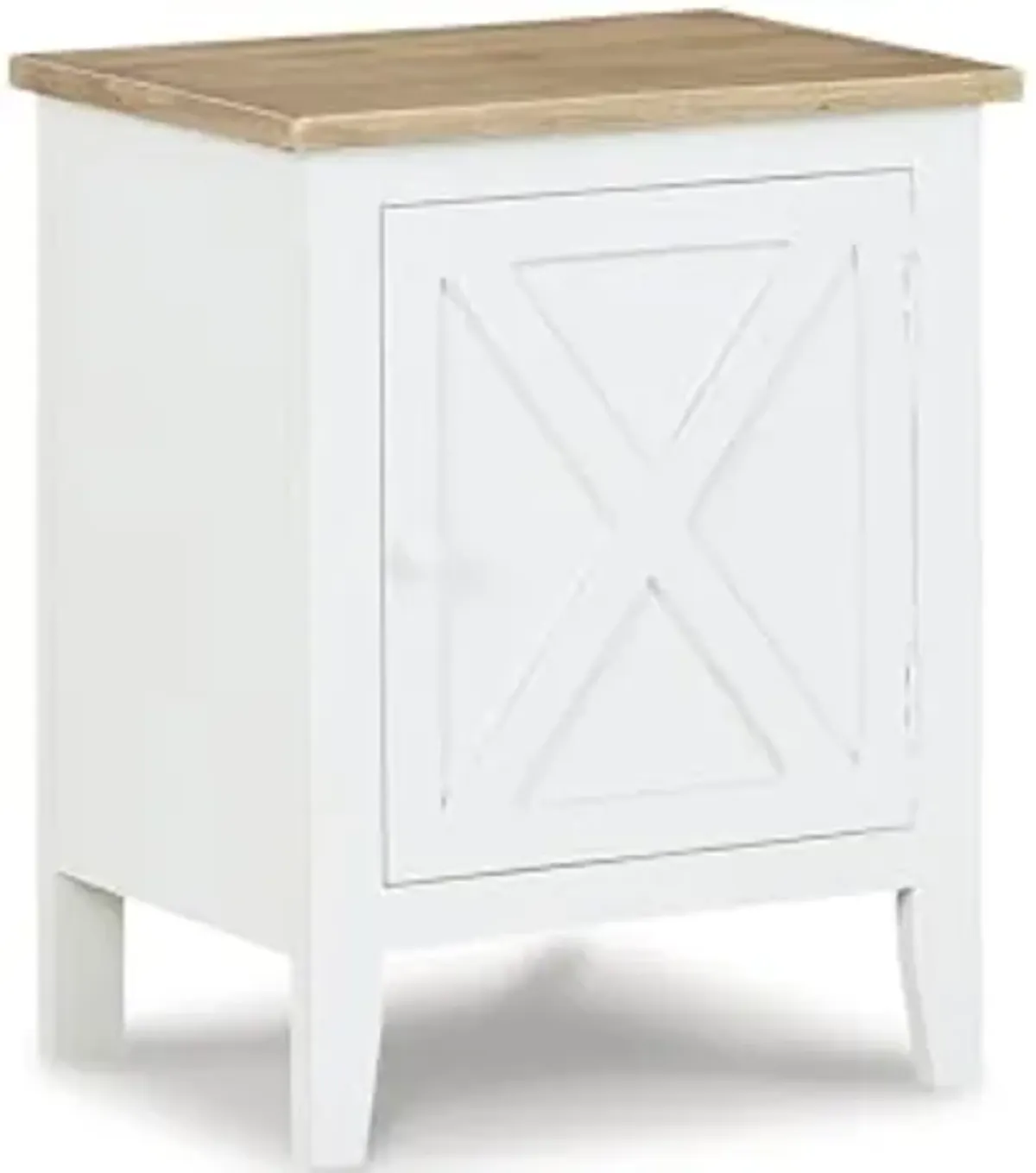 Signature Design by Ashley Gylesburg Farmhouse Accent Cabinet, End Table or Nightstand, 25" Tall, White