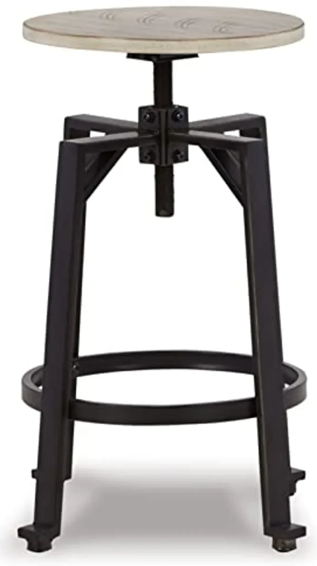 Signature Design by Ashley Karisslyn Urban Industrial Counter Height Barstool, 2 Count, Whitewash & Black