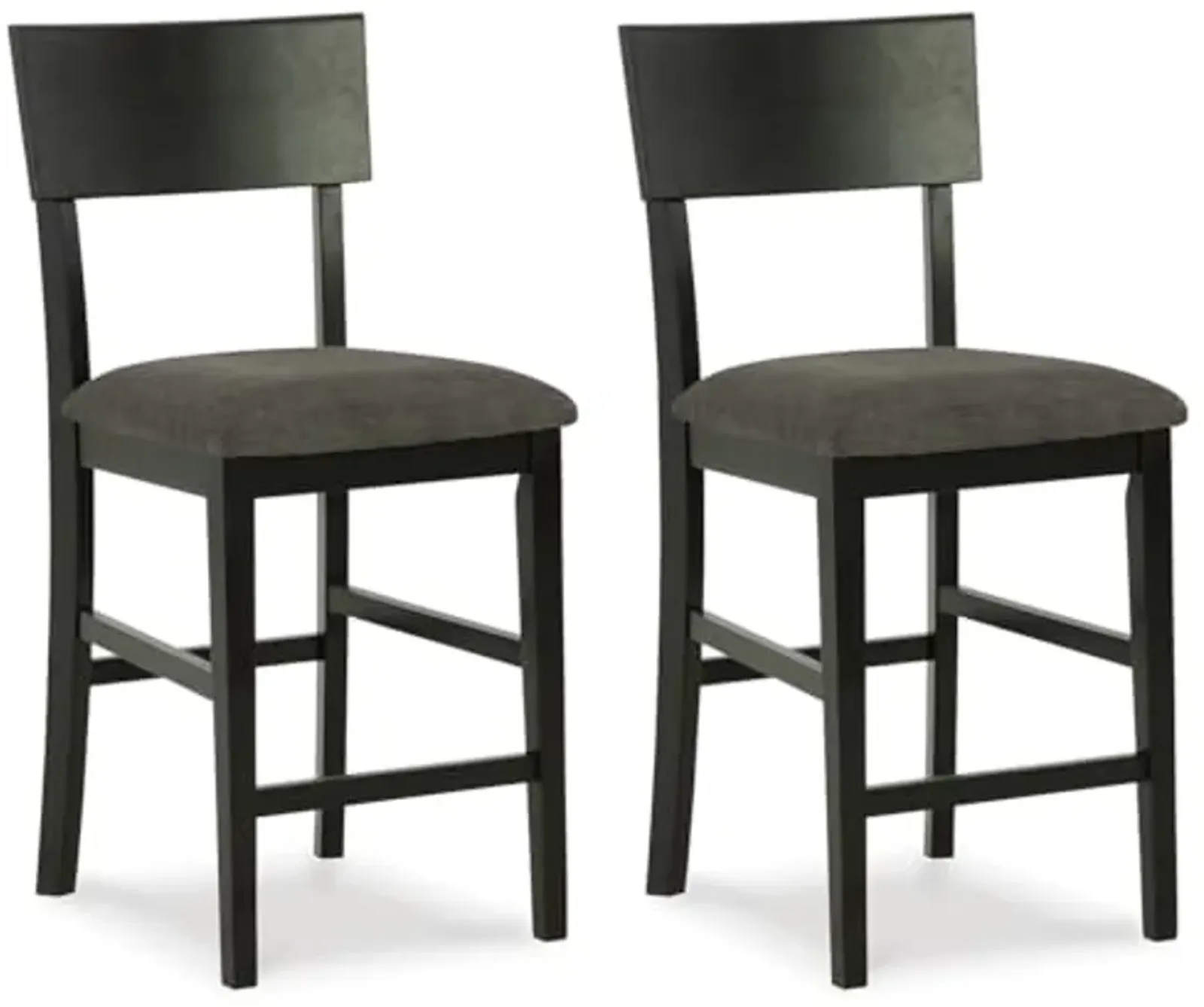 Signature Design by Ashley Chanzen Contemporary 24" Counter Height Barstool, 2 Count, Charcoal Gray