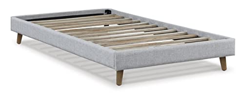 Signature Design by Ashley Tannally Upholstered Platform Bed Frame, Twin, Beige