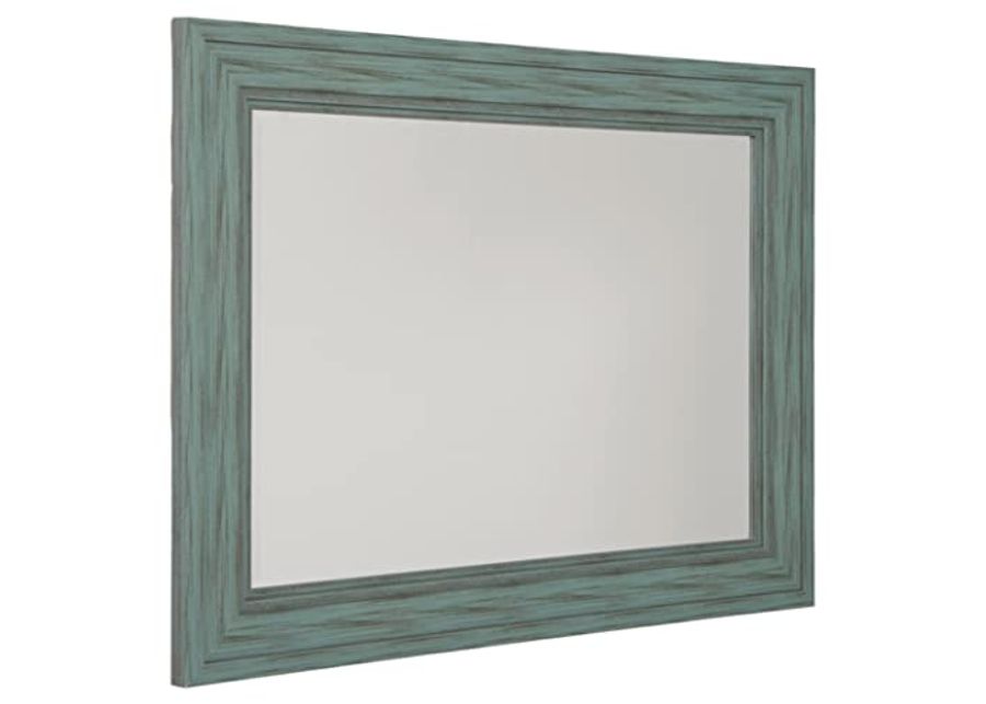 Signature Design by Ashley Jacee Farmhouse Accent Mirror, Antique Teal