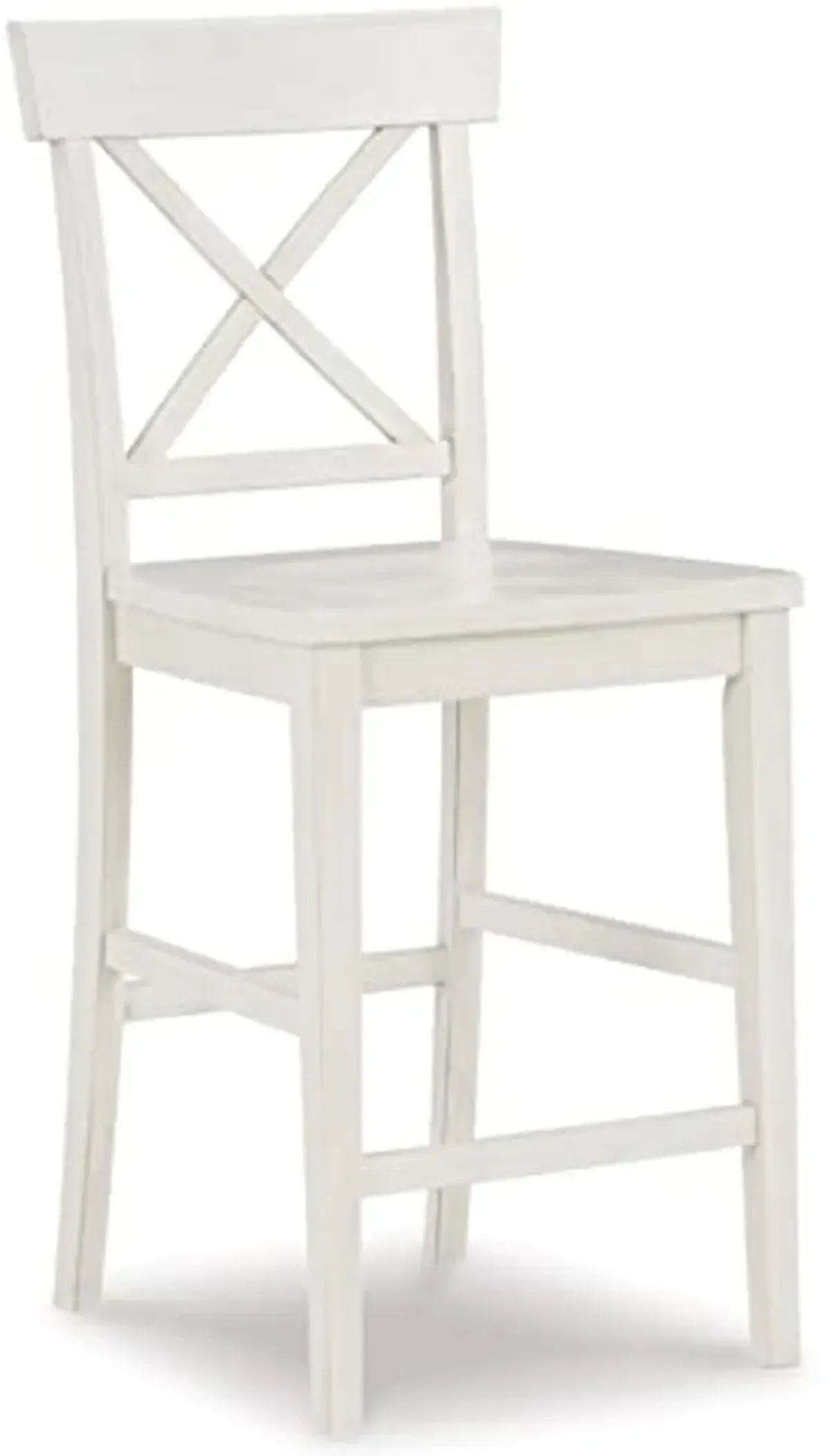 Signature Design by Ashley Stuven Farmhouse Counter Height Barstool, 2 Count, White