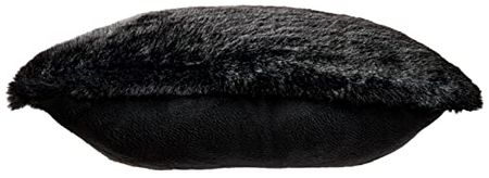 Signature Design by Ashley Gariland Modern Square Faux Rabbit Fur Accent Pillow, 20 x 20 Inches, Black